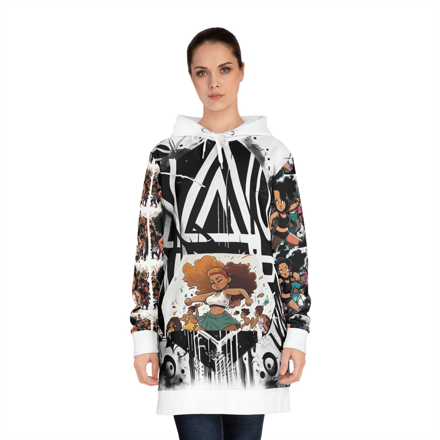 Women's Hoodie Dress (AOP) - Dystopian Camouflage