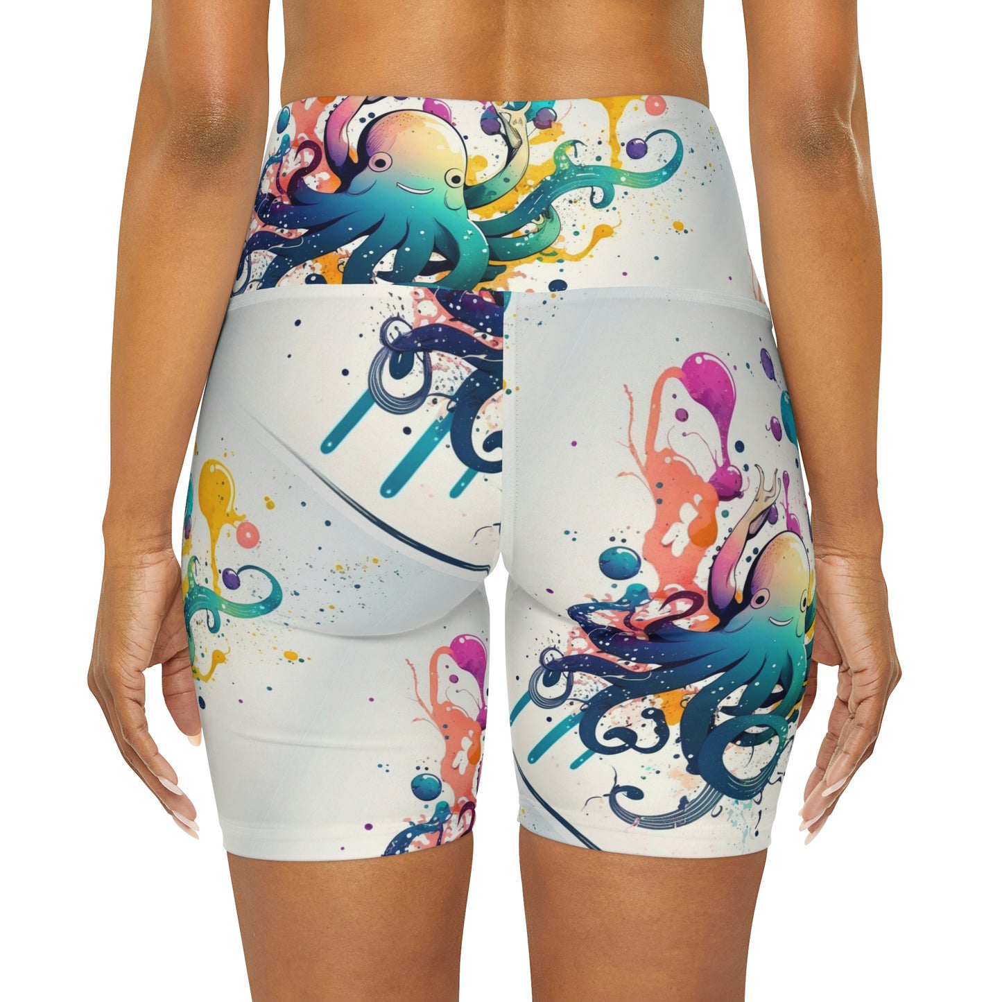 High Waisted Yoga Shorts - Hiphoctopus