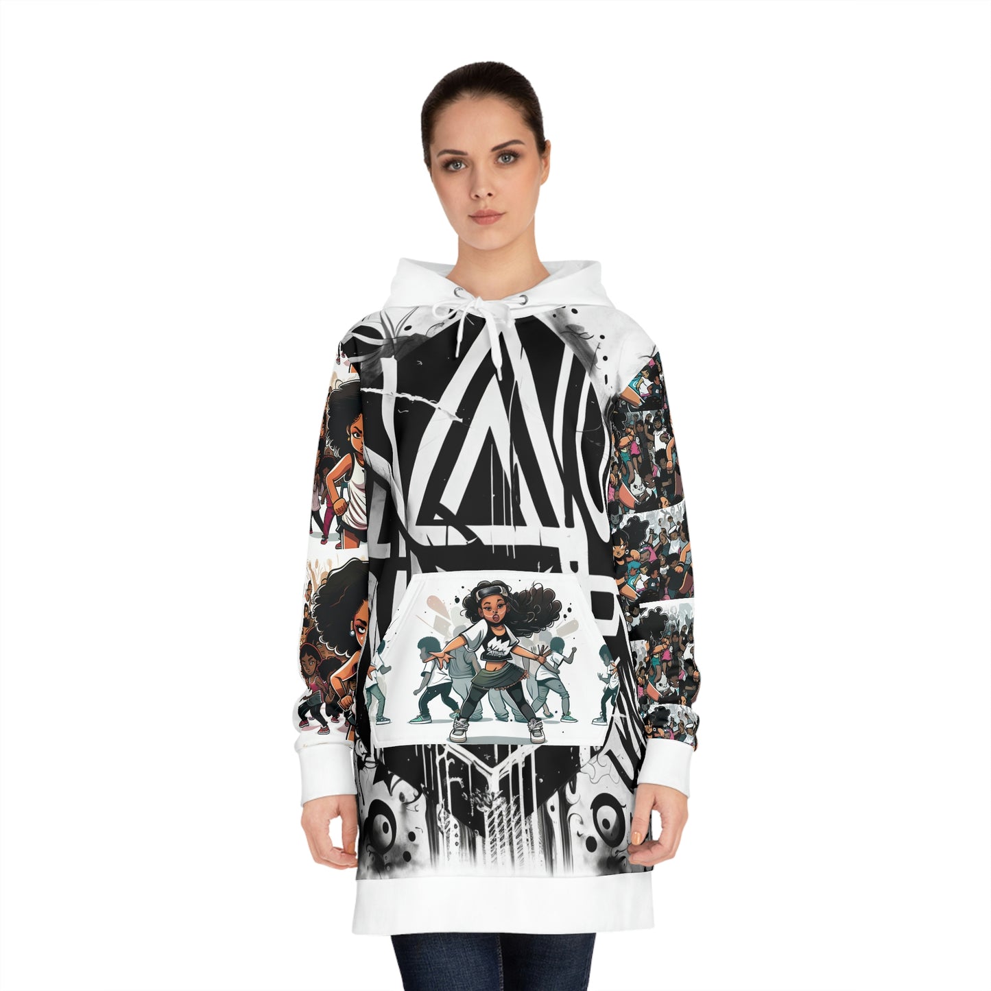 Women's Hoodie Dress (AOP) - Dystopian Camouflage 2