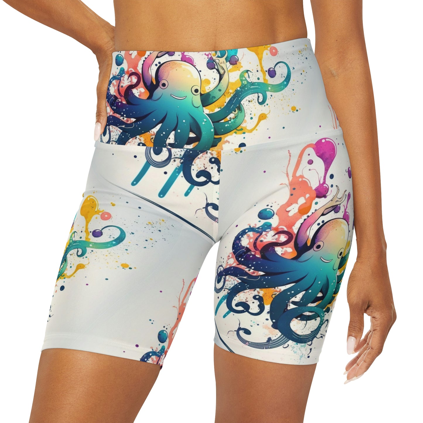 High Waisted Yoga Shorts - Hiphoctopus